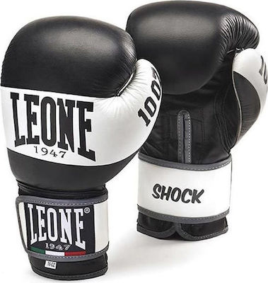 Leone Shock Leather Boxing Competition Gloves Black