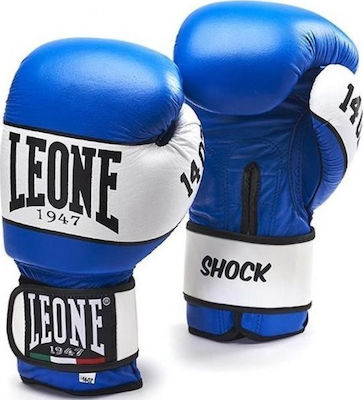 Leone Shock Leather Boxing Competition Gloves Blue