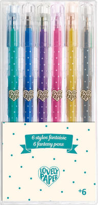 Djeco Lovely Paper Pen Gel with Multicolour Ink 6pcs