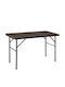 Outdoor Dinner Foldable Table with Plastic Surface and Metal Frame Brown 120x60x74cm