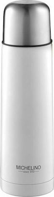 Michelino Bottle Thermos Stainless Steel White 500ml with Cap-Cup