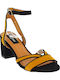 IQ Shoes SE114 Sandale dama cu Chunky Toc Mediu in Culorea Galben