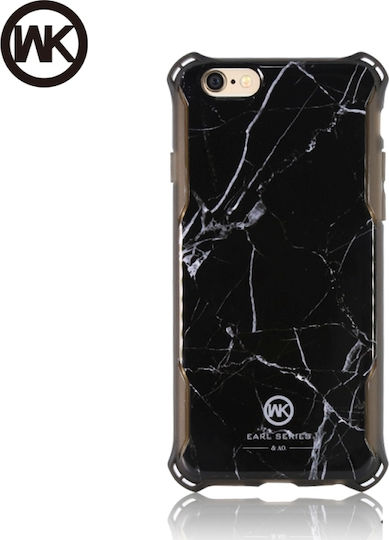 WK Carcasă Marble Back Cover Plastic Neagră iPhone 6/6s Plus
