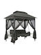 Garten & Veranda Schaukel mit Basis und Kissen 3 Sitze Metallisch Gray L220xB160xH240cm