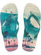 Profile Pattern Men's Flip Flops Turquoise
