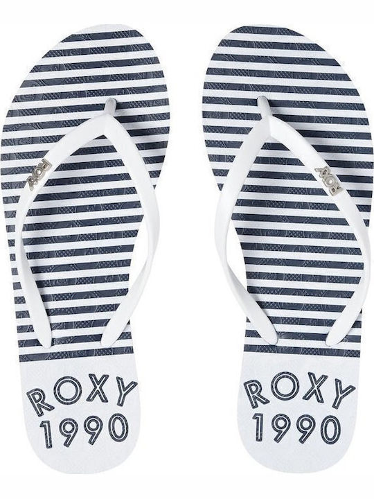 Roxy Viva Stamp II Σαγιονάρες σε Λευκό Χρώμα