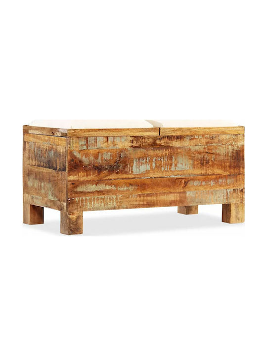 Stool Bench Stool With Storage Space Wooden Brown 80x40x40cm