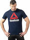 Reebok QQR Stacked Bărbați T-shirt Sportiv cu Mânecă Scurtă Albastru