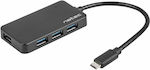 Natec Silkworm USB 3.0 Hub 4 Θυρών με σύνδεση USB-C