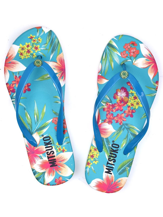 Mitsuko Frauen Flip Flops in Blau Farbe