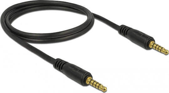 DeLock Καλώδιο Ήχου 3.5mm male - 3.5mm male Μαύρο 1m 85696
