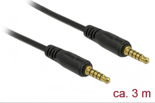 DeLock Καλώδιο Ήχου 3.5mm male - 3.5mm male Μαύρο 3m 85698
