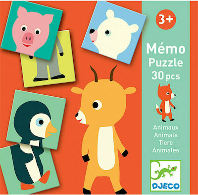 Djeco Joc de Masă Memo Animals pentru 1 Jucător 3+ Ani 08126