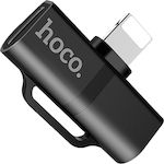 Hoco LS20 Convertor Fulgerul masculin în Fulgerul 2x femelă Negru