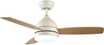 Eurolamp Ceiling Fan 107cm with Light and Remote Control Brown