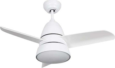 Lineme Mistral 02-00156 Ceiling Fan 91cm with Light and Remote Control White