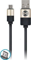 Forever GSM032573 Regular USB 2.0 σε micro USB 1m Μαύρο