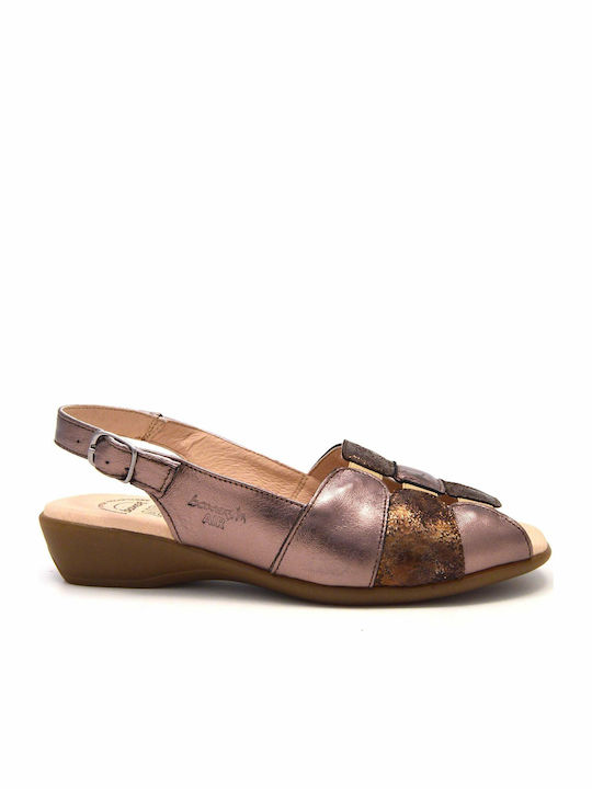 Boxer Anatomic Women's Leather Peep Toe Platforms Brown