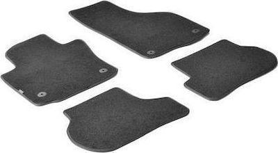 Lampa Set of Front and Rear Mats 4pcs from Carpet for Seat Altea Black