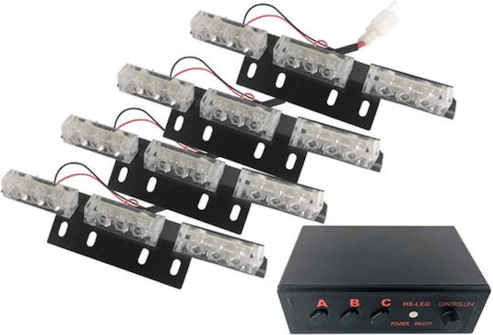 GloboStar Car Signaling Bar LED 12V Waterproof 19cm with White Lighting