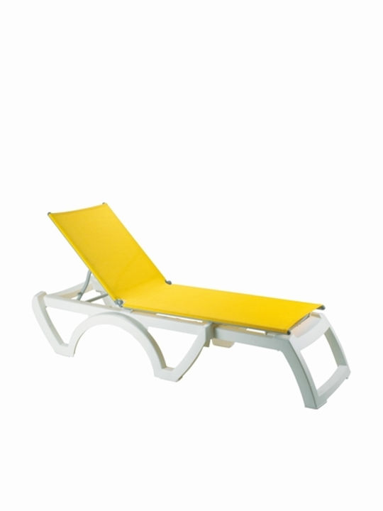 Шезлонг Пластмаса Jamaica White Yellow 190x70x3...
