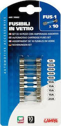 Lampa FUS-1 Automotive Cartridge Fuses Set Комплект автомобилни предпазители 10бр Lampa FUS-1 Automotive Cartridge Fuses Set Комплект автомобилни предпазители 10бр