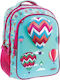 Must Balloons School Bag Backpack Elementary, Elementary Light Blue with Water bottle holder 25Liters