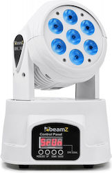 BeamZ Moving Light Wash LED DMX with Robotic Head MHL74 Mini 7x10W Quad White RGBW