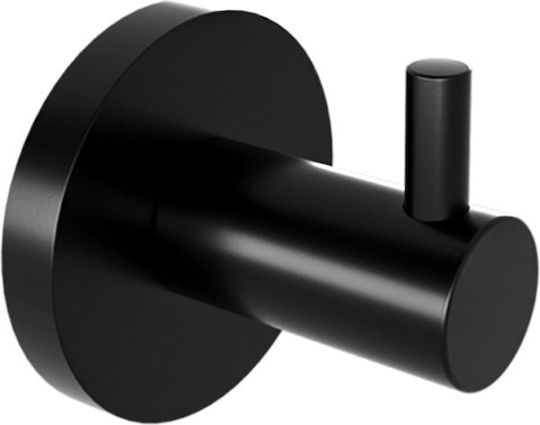 Verdi Sigma Single Wall-Mounted Bathroom Hook 4.4x4.4cm Black 3030205 Verdi Sigma Single Wall-Mounted Bathroom Hook 4.4x4.4cm Black 3030205