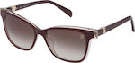 Tous Women's Sunglasses with Burgundy Plastic Frame STOA27S 0ABH