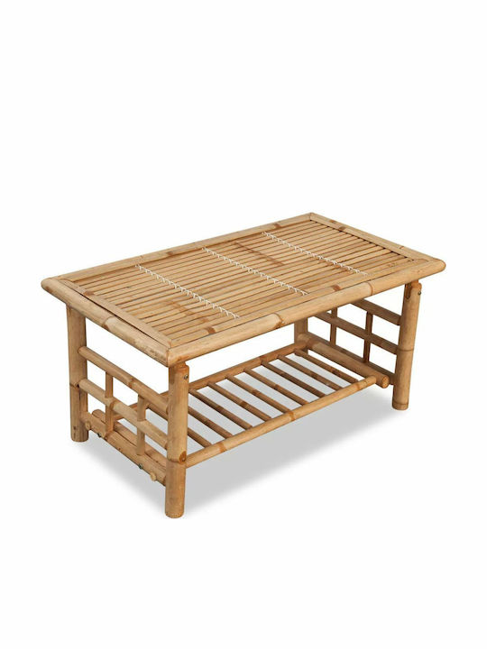 Sitting Room Outdoor Bamboo Table Natural 90x50x45cm