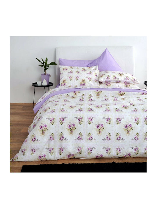 SB Home Set Cearșafuri Single 170x260cm. Fleur Lila 3buc