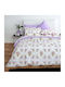 SB Home Set Cearșafuri Single 170x260cm. Fleur Lila 3buc