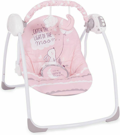 Kikka Boo Elektrisch Baby Relax Schaukel Felice mit Musik und Vibration Pink Rabbit für Kind bis 12kg