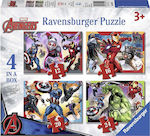 Детски Пъзел 4 in 1 Marvel Avengers за 3++ Години 72бр Ravensburger