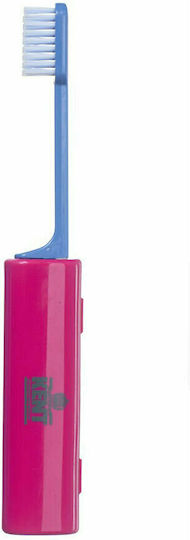 Kent Travel Size Manual Toothbrush Medium Blue / Fuchsia