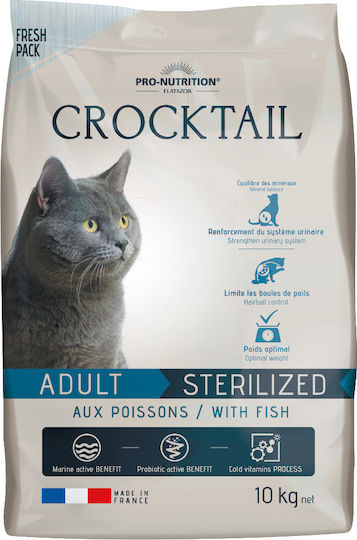 Flatazor Crocktail Adult Sterilized Dry Food for Adult Sterilized Cats with Sensitive Urinary with Fish 10kg