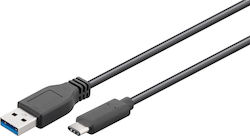 Goobay Regular USB 3.0 Cable USB-C male - USB-A male Μαύρο 0.15m (45247)