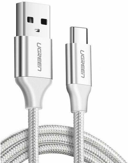 Ugreen US288 Braided USB 2.0 Cable USB-C male - USB-A Λευκό 2m 60133