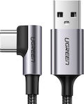 Ugreen Angle (90°) / Braided USB 2.0 Cable USB-C male - USB-A male Μαύρο 1m (50941)