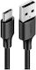 Ugreen US287 USB 2.0 Cable USB-C male - USB-A 18W PD Μαύρο 0.25m 60114