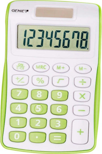 Genie 120 Calculator Pocket 8 Digits in Green Color 1pcs