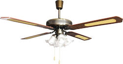 Lineme Deco Deckenventilator 132cm mit Leuchte ...