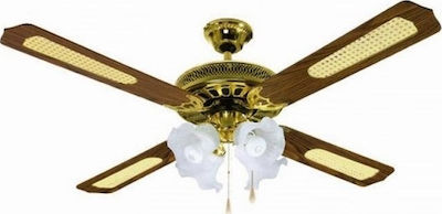 Lineme 02-00102 02-00102-6 Ceiling Fan 132cm with Light Gold/Brown