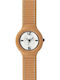 HipHop Damen Uhr mit Orange Lederarmband