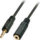 Lindy Lindy 3.5mm Jack Cable - 3.5mm Female to Male Black 10m with Gold Plated Terminals