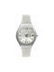 Chronotech Watch Battery with White Leather Strap CT7694M-02