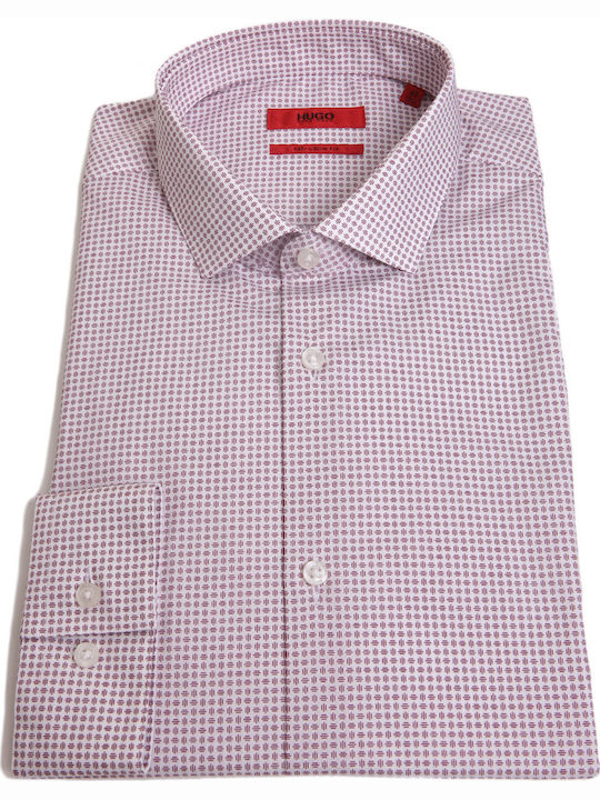 Hugo Boss Men's Shirt Long Sleeve Cotton Red