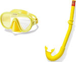 Intex Μάσκα Θαλάσσης με Αναπνευστήρα Παιδική Reef Rider σε Κίτρινο χρώμα
