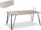 Tisch Speisesaal Holz mit Metallgestell Aschgrau 160x90cm